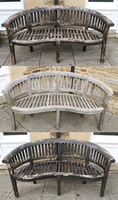 Lot 416 - A Set of Three Wooden Garden Benches, modern,...