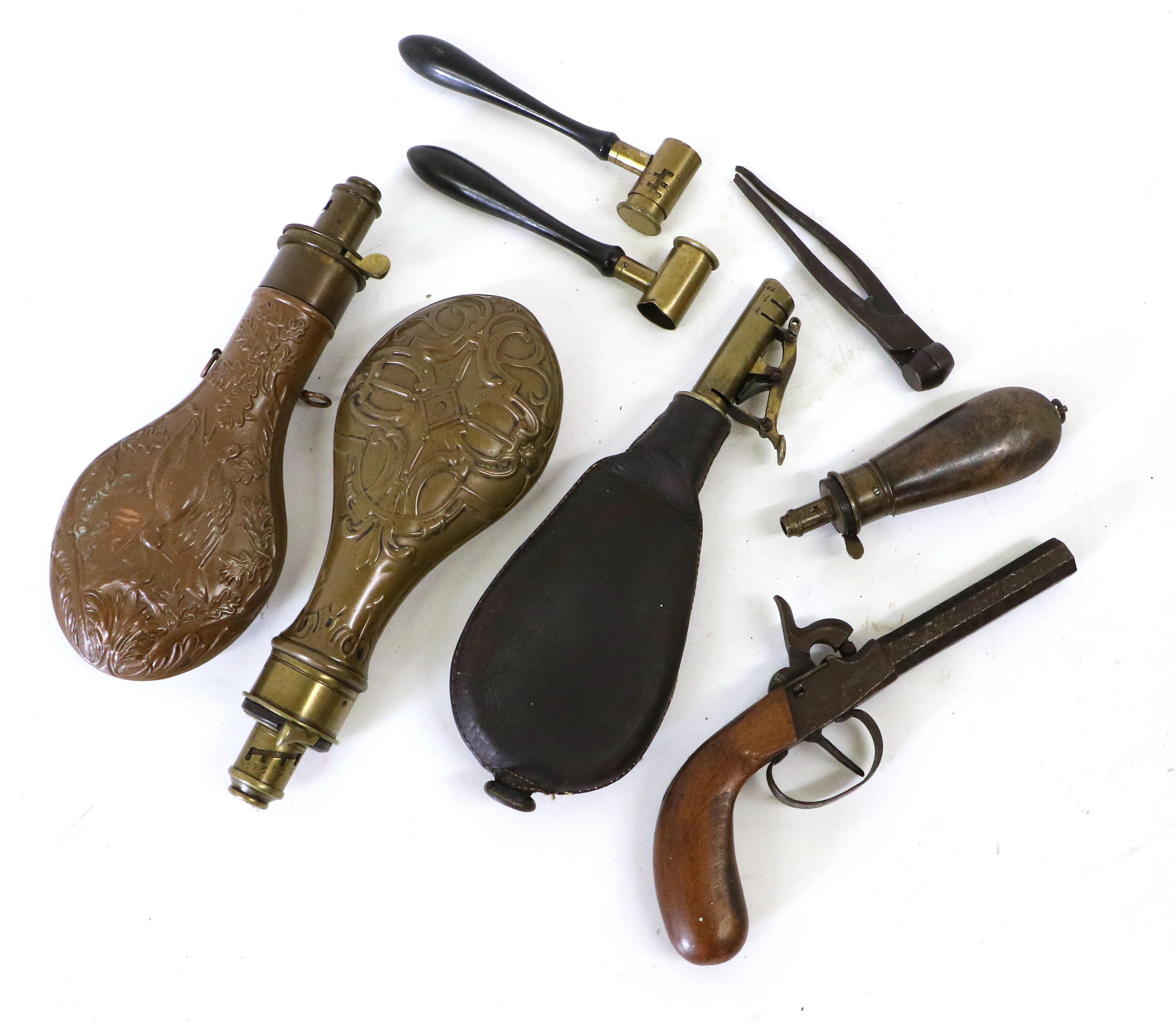 RARE Antique Civil War Gun Powder Flask
