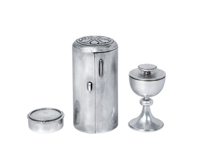 Lot 2415 - A Two-Piece George VI Silver Travelling Communion-Set