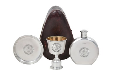 Lot 2074 - A Three-Piece Victorian Silver Travelling Communion-Set