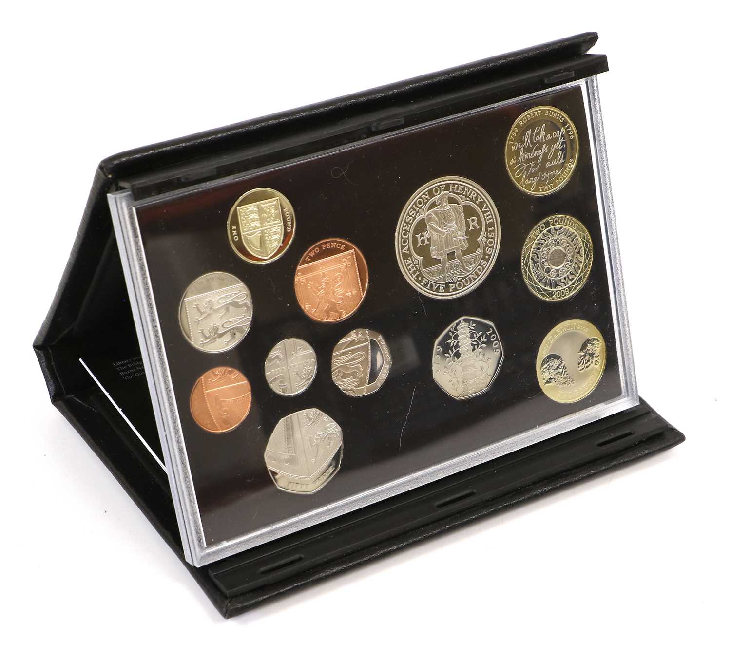 Lot 313 - 2009 Deluxe UK Proof Coin set, 12 coins from...