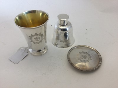 Lot 2077 - A Three-Piece Victorian Silver Travelling Communion-Set