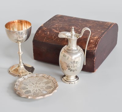 Lot 63 - A Three-Piece Victorian Silver Travelling...