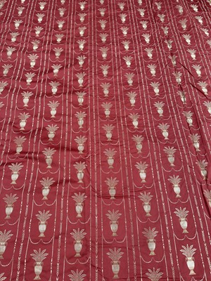 Lot 86 - A Bed Throw, modern, covered in red and gold...