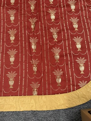 Lot 86 - A Bed Throw, modern, covered in red and gold...