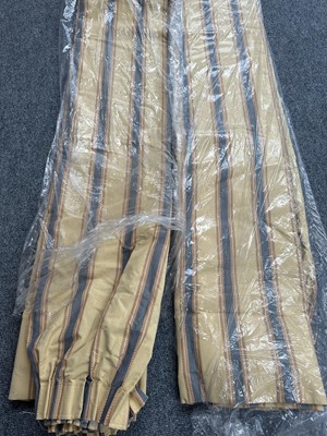 Lot 244 - A Pair of Salmon and Mustard Coloured Striped...