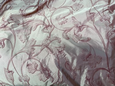 Lot 248 - A Pair of Floral Patterned Silk Curtains, with...