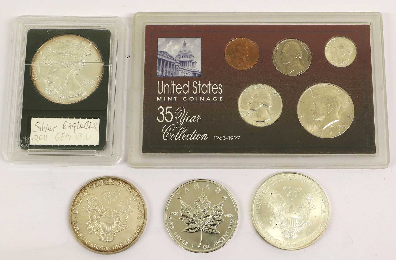 Lot 409 - 4x North American Silver Proof Coins, to...