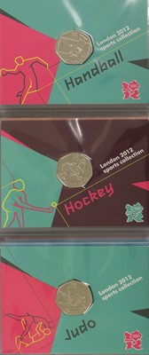 Lot 304 - Complete London 2012 Olympic 50p Collection;...