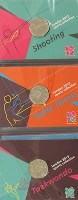 Lot 304 - Complete London 2012 Olympic 50p Collection;...