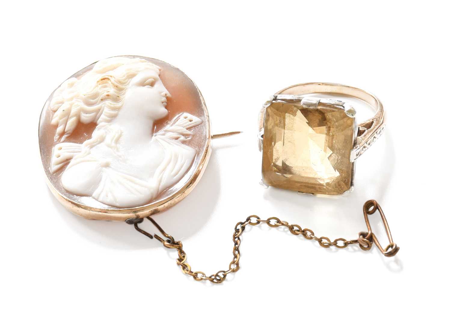 Lot 178 - A Citrine Ring, the square mixed cut citrine...