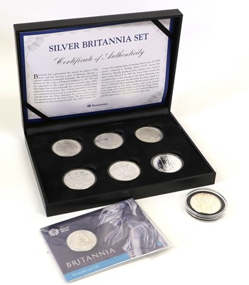 Lot 341 - Collection of Silver Britannia Coins, 8 coins...