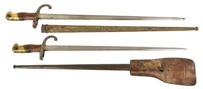 Lot 127 - Two French M1874 Gras Yataghan Sword Bayonets,...