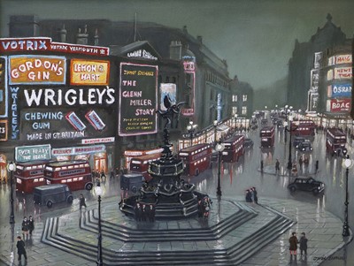 Lot 1363 - Steven Scholes (b.1952) "Piccadilly Circus,...