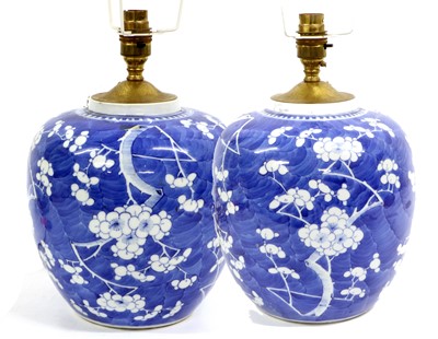 Lot 256 - A Pair of Chinese Porcelain Ginger Jars, 19th...