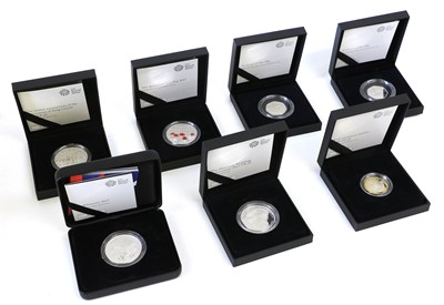 Lot 323 - Collection of Royal Mint Silver Proof Coins, 7...