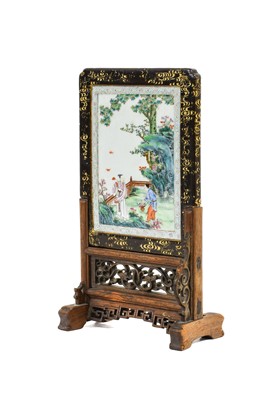 Lot 144 - A Chinese Porcelain Table Screen, early 19th...