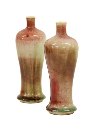 Lot 116 - A Pair of Chinese Sang de Boeuf Glazed...