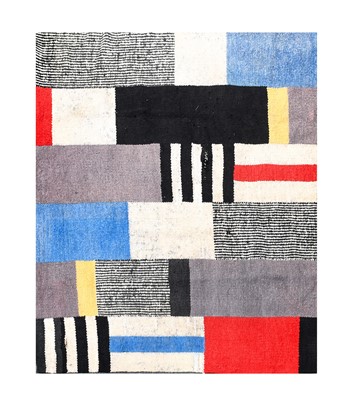Lot 338 - Modernist Flat-Woven Rug, the multi-coloured...