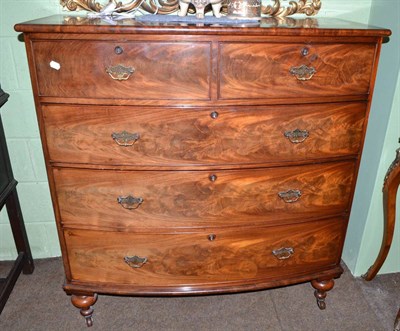 Lot 594 - A 19th century mahogany bow front chest of drawers