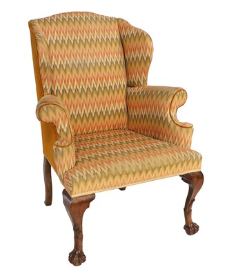 Lot 782 - A George II-Style Wing-Back Armchair,...