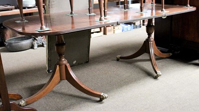 Lot 1471 - A 20th Century Mahogany Twin Pedestal Dining...