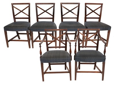 Lot 797 - A Set of Six (4+2) George III Mahogany Dining...