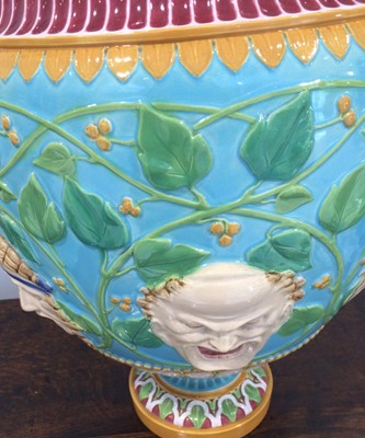 Lot 76 - A Minton Majolica Urn, 1864, of ovoid form...