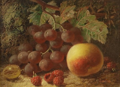 Lot 664 - Oliver Clare (1853-1927) Still life of grapes,...