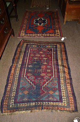 Lot 600 - Yuruk Prayer rug, East Anatolia, the aubergine field of tribal motifs beneath a stepped...