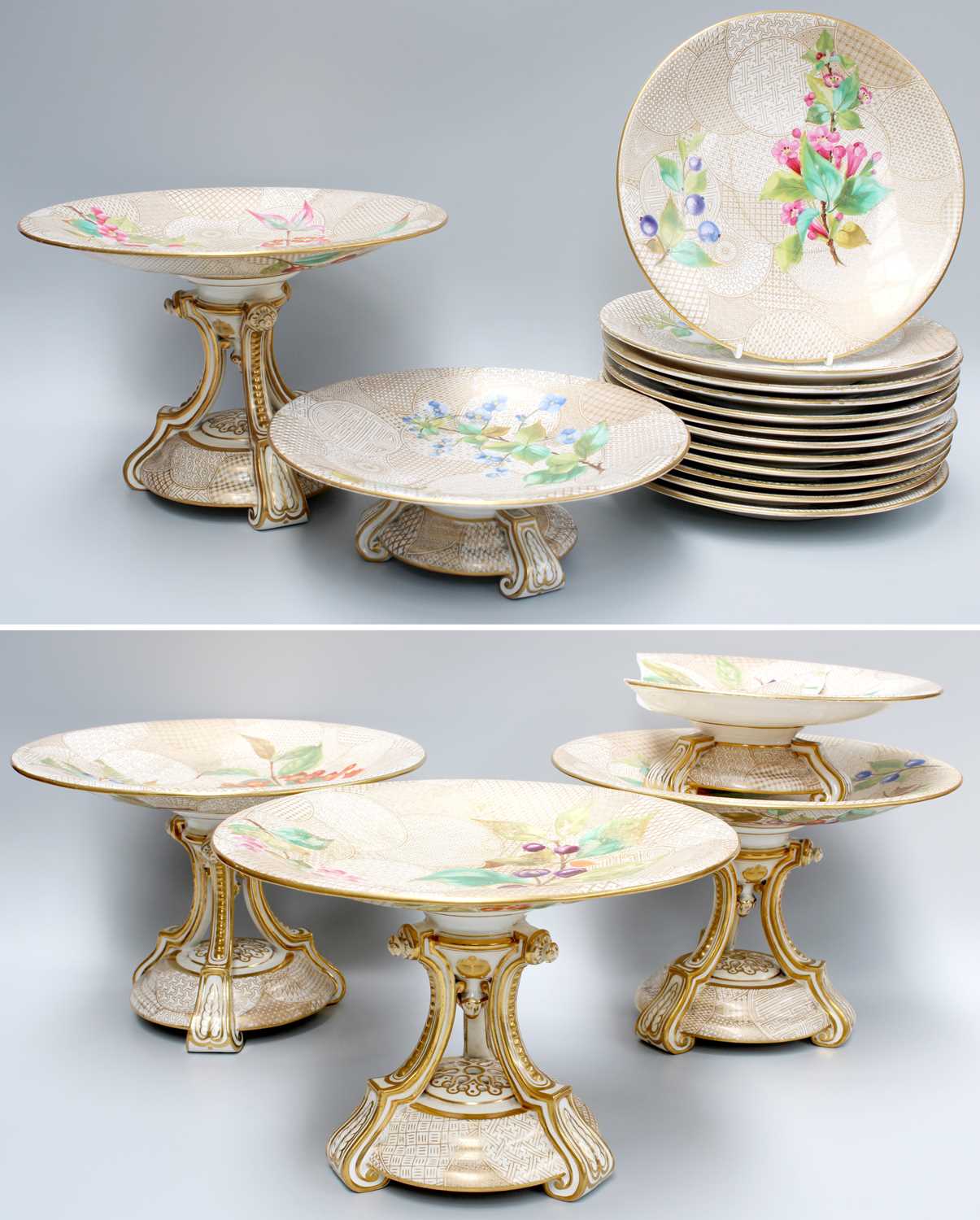 Lot 399 - A Royal Worcester Heavily Gilt and Floral...