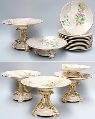 Lot 399 - A Royal Worcester Heavily Gilt and Floral...