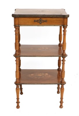 Lot 870 - A Victorian Walnut and Parquetry Three-Tier...