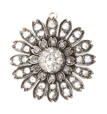 Lot 2294 - A Diamond Brooch/Pendant realistically...