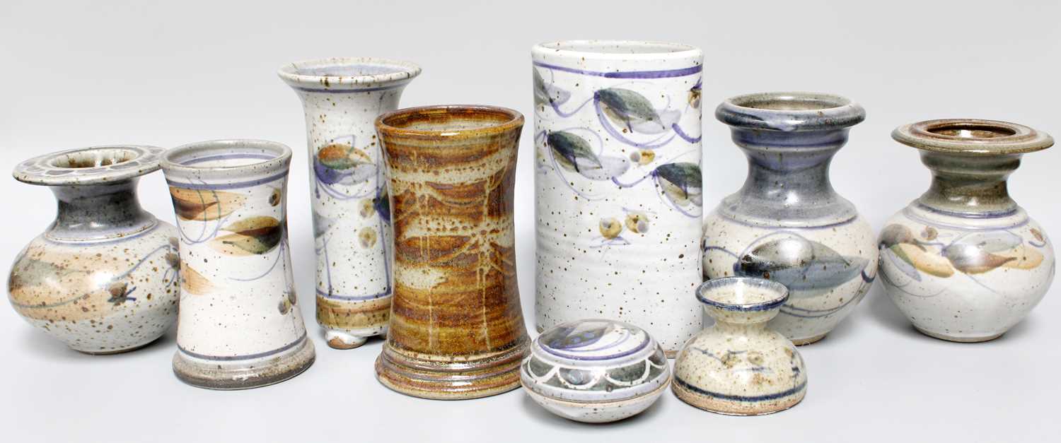 Lot 338 - Andrew Hague, Askrigg Pottery: Various Vases,...