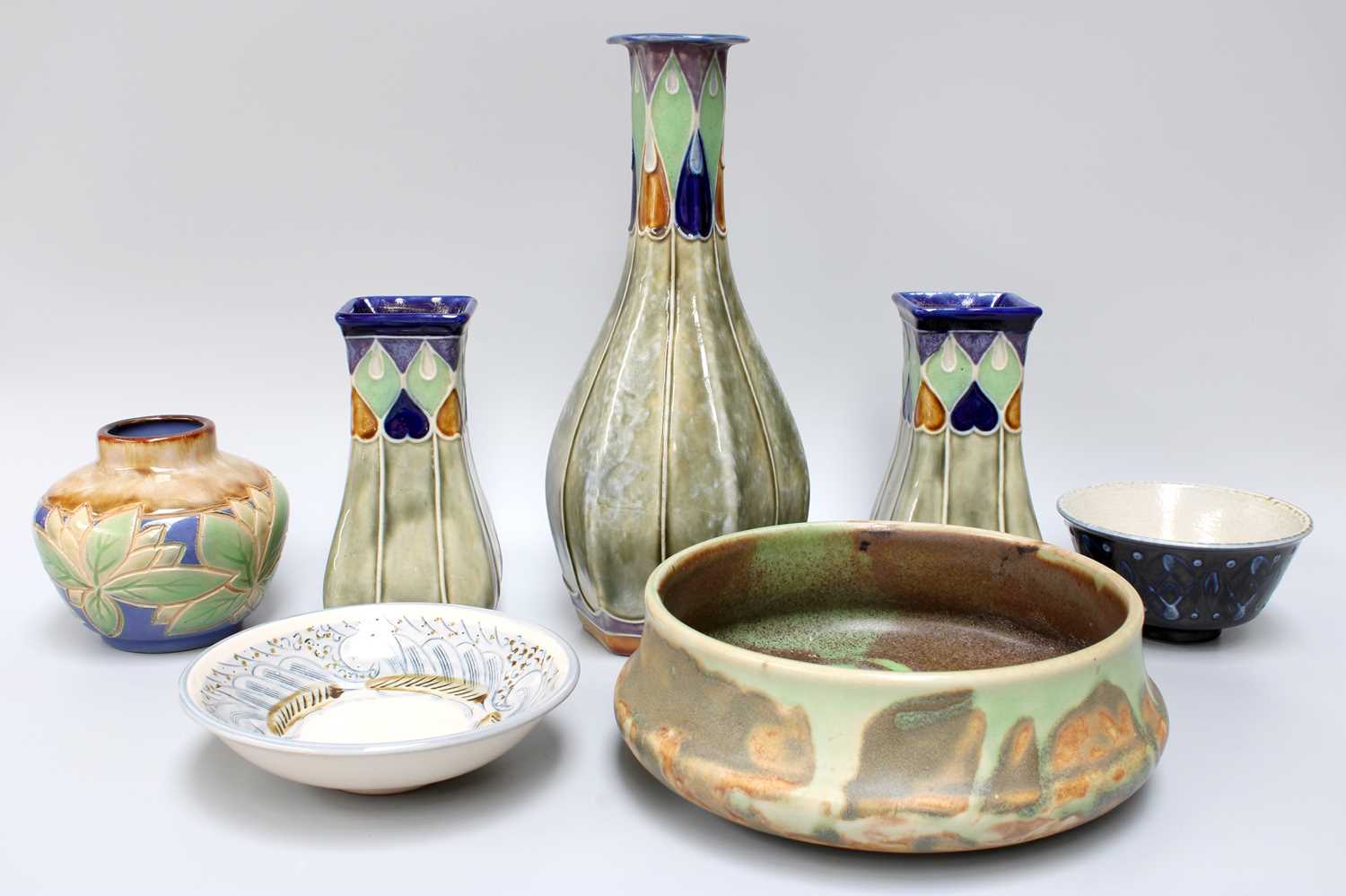 Lot 400 - A Doulton Lambeth Stoneware Bowl by Agnete Hoy,...