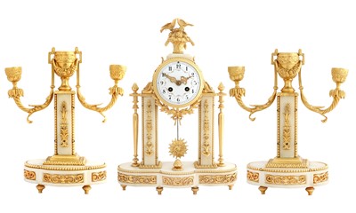 Lot 226 - A Marble and Gilt Metal Striking Mantel Clock...