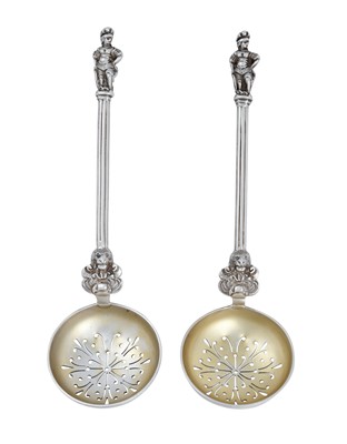 Lot 9 - A Pair of Victorian Silver Straining-Spoons,...