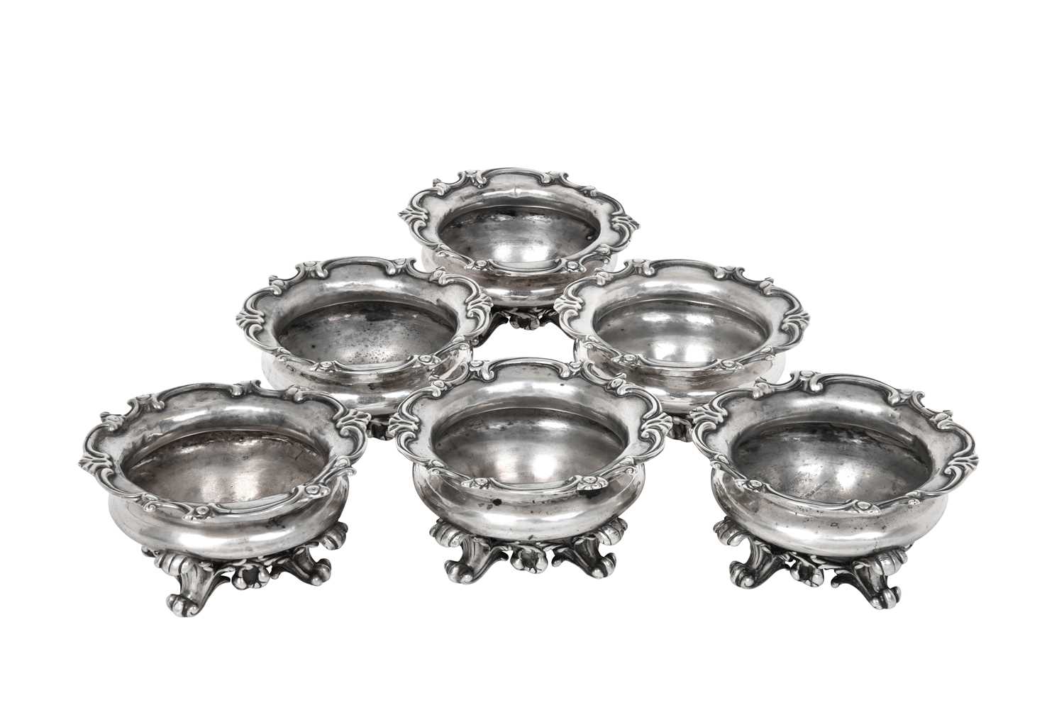 Lot 2283 - A Set of Six Victorian Silver Salt-Cellars