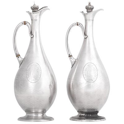 Lot 2286 - A Pair of Victorian Silver Hot-Water Jugs