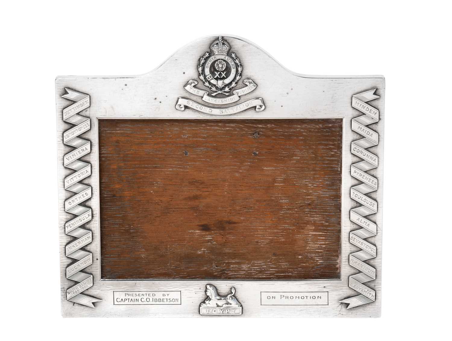 Lot 2295 - A George V Silver Regimental Frame