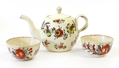 Lot 47 - A Creamware Teapot and Cover, circa 1770, with...