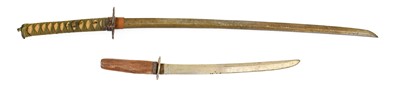 Lot 111 - A Japanese Shinto Short Katana, the 66cm steel...