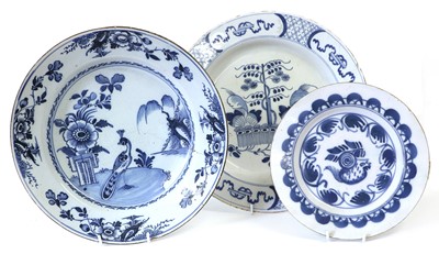 Lot 52 - An English Delft Charger, circa 1770, painted...