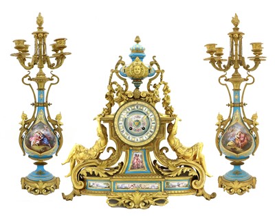 Lot 231 - A French Ormolu and Porcelain Mounted Striking...