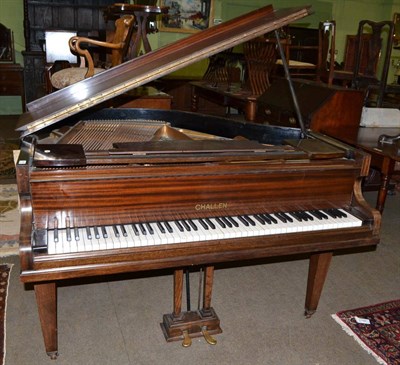 Lot 624 - A Challen mahogany boudoir grand piano