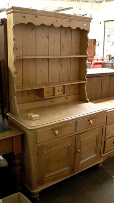 Lot 1157 - A Victorian Pine Dresser and Rack, of small...