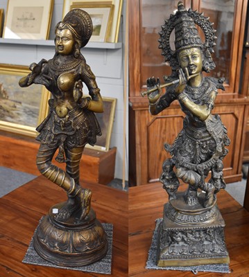 Lot 368 - Two Large Indian Cast Metal Sculptures of...