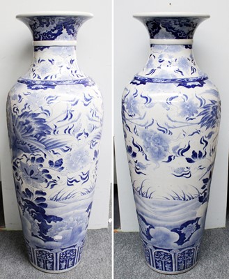 Lot 337 - A Pair of Japanese Arita Floor Vases, Showa...