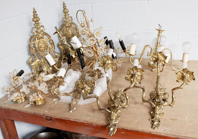 Lot 1326 - Various Ceiling Lights and Wall Sconces,...